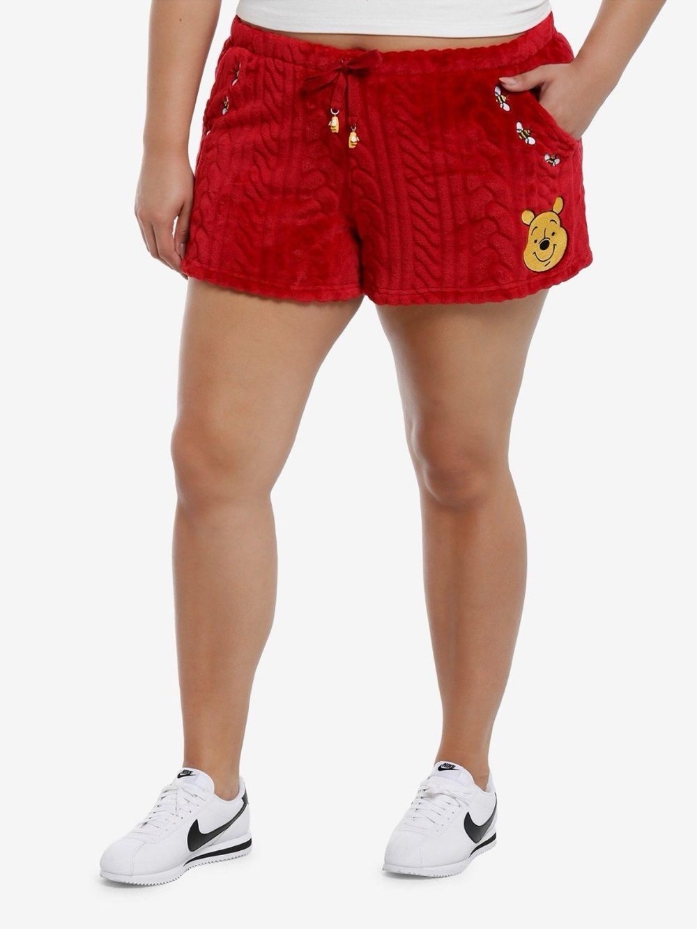 Hot Topic: Disney Winnie The Pooh Cable Knit Sherpa Girls Lounge Shorts Plus